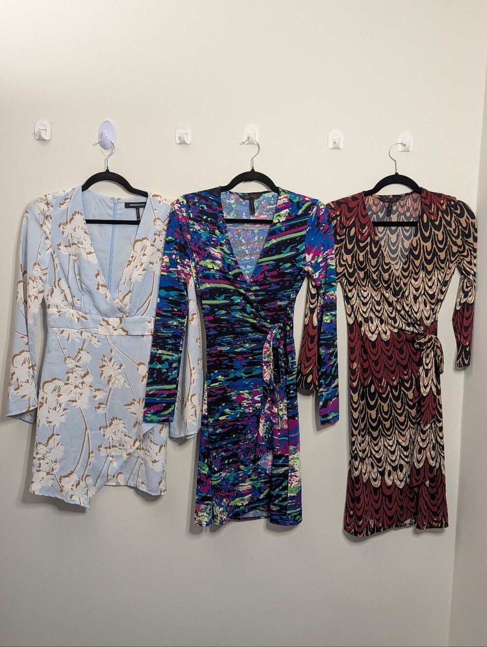 BCBGMaxAzria Dress Bundle - Three Long Sleeve Wrap Dresses Size XXS